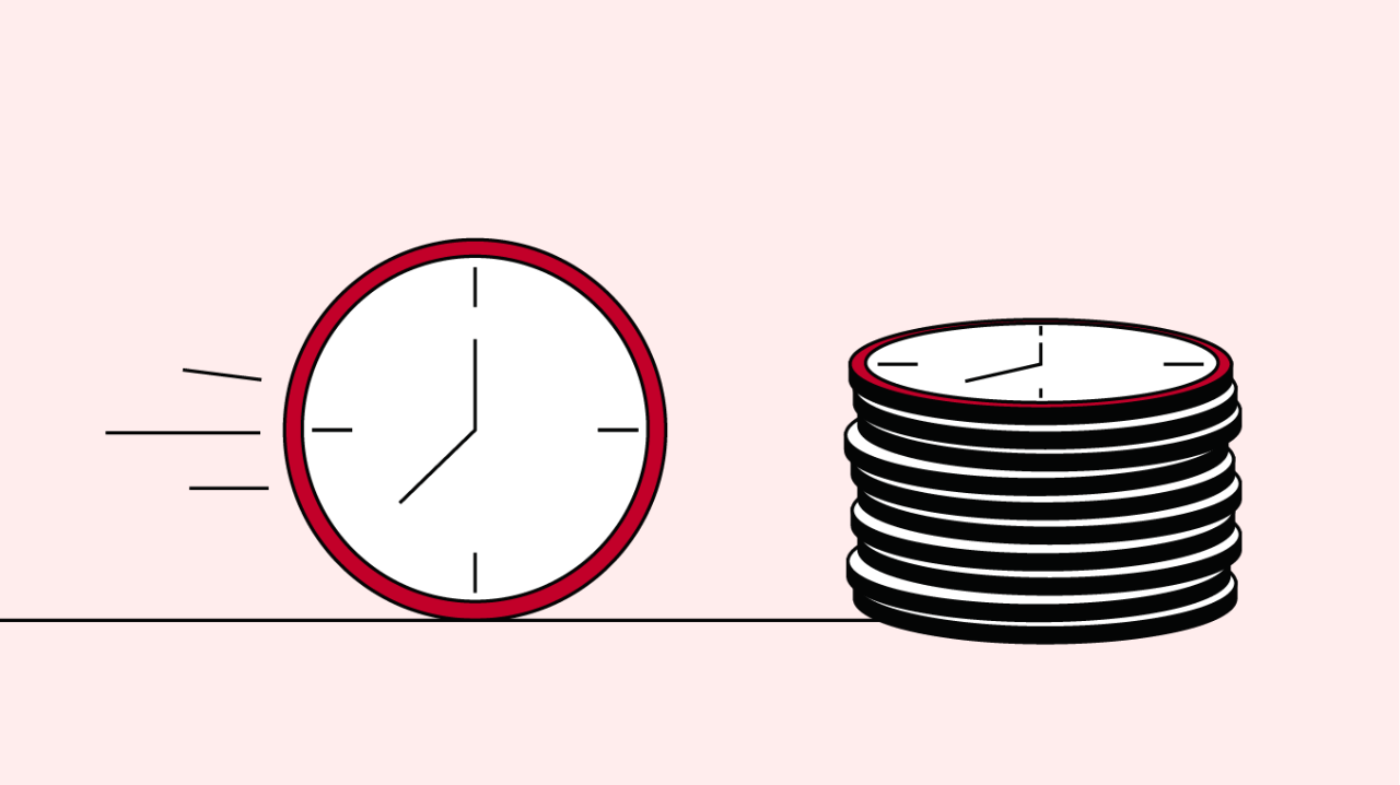 a stack of clocks