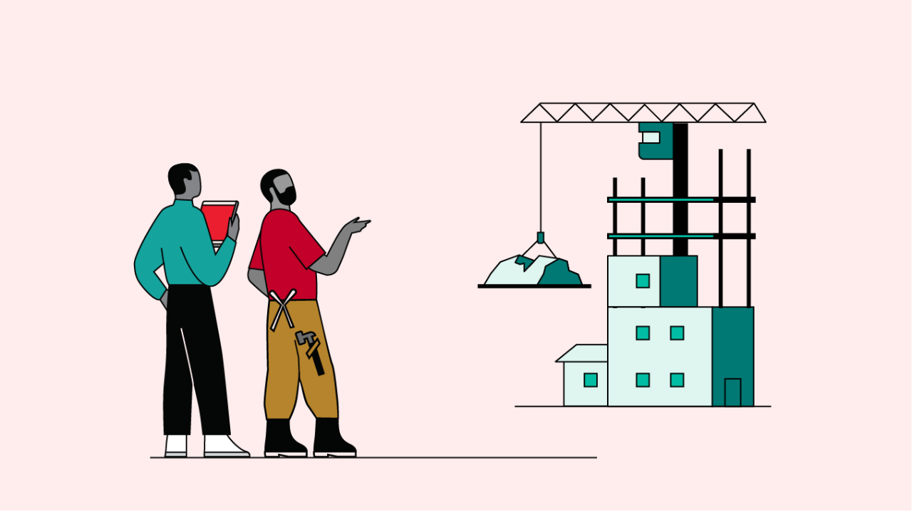 a man drawing up building plans