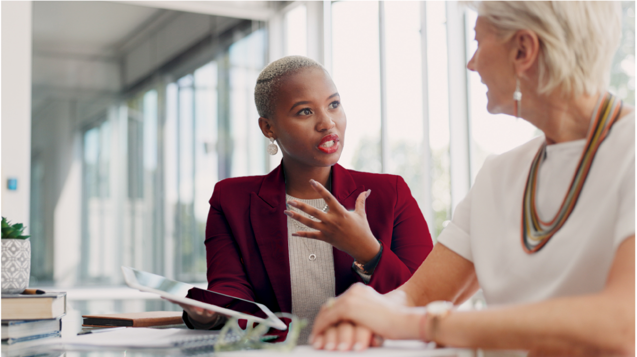 two people having a business meeting