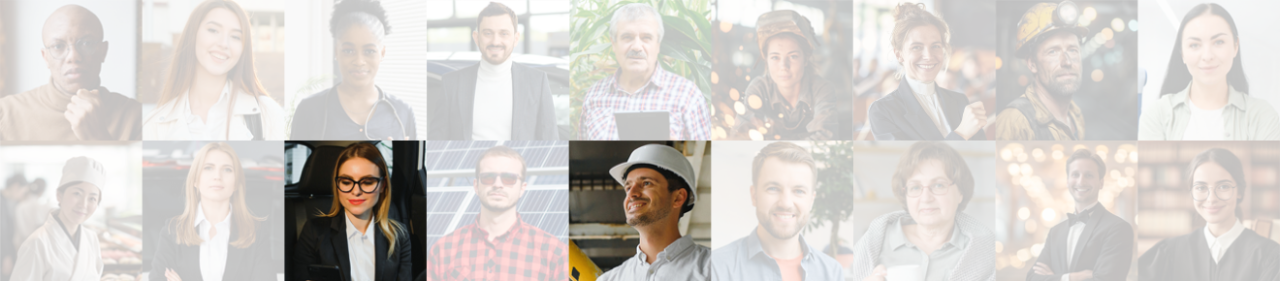 A montage of portraits shows a diverse group of people, illustrating the range of financial wellness needs that Vanguard can help plan sponsors address.