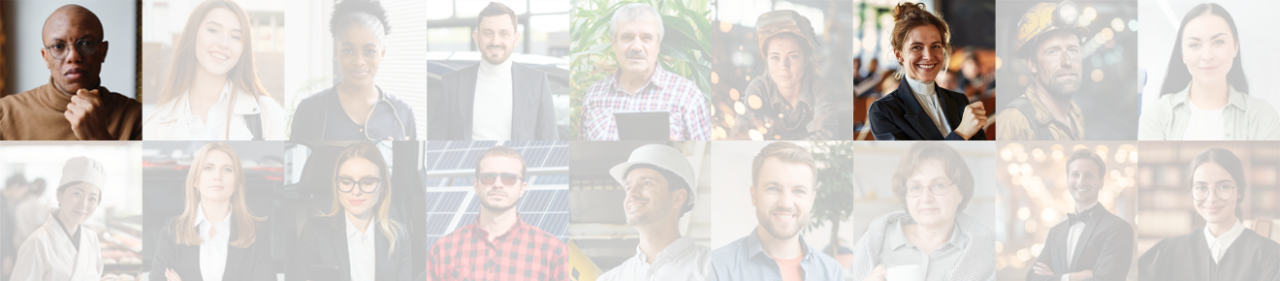 A montage of portraits shows a diverse group of people, illustrating the range of financial wellness needs that Vanguard can help plan sponsors address.