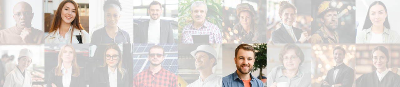 A montage of portraits shows a diverse group of people, illustrating the range of financial wellness needs that Vanguard can help plan sponsors address.