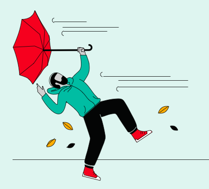 man with umbrella