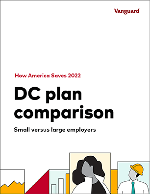 A thumbnail depicting How America Saves 2022 Insights to Action. Illustrations displayed at the bottom of the image show people looking up towards the title. 