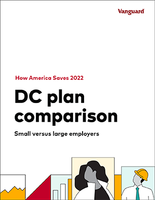 A thumbnail depicting How America Saves 2022 Insights to Action. Illustrations displayed at the bottom of the image show people looking up towards the title.