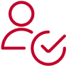 a person with a check mark