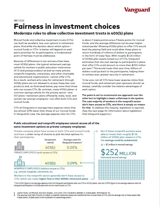 Fairness in investment choices position paper cover