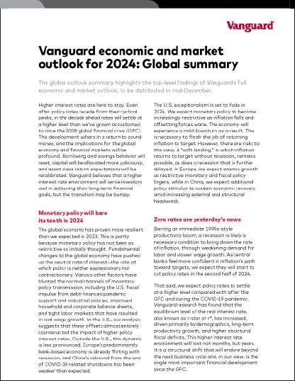 Vanguard economic and market outlook for 2024: Global summary